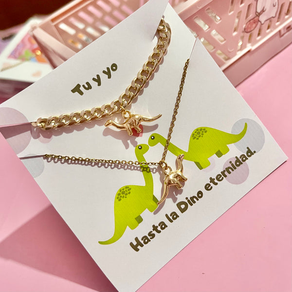 Dúo pulsera y collar Dino.